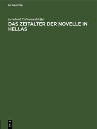 Produktbild: Das Zeitalter der Novelle in Hellas