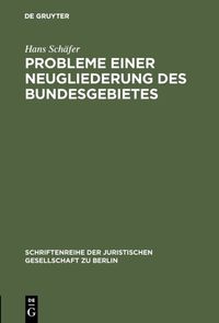 Produktbild: Probleme einer Neugliederung des Bundesgebietes