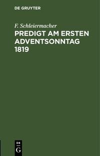 Produktbild: Predigt am ersten Adventsonntag 1819