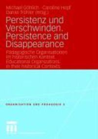 Produktbild: Persistenz und Verschwinden. Persistence and Disappearance