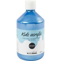 Produktbild: Creativ Company Acrylfarbe Metallic, Metallic, Blau, 500 ml/ 1 Fl.
