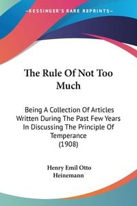 Produktbild: The Rule Of Not Too Much