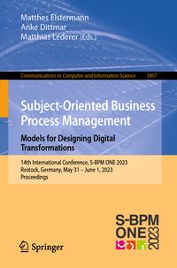 Produktbild: Subject-Oriented Business Process Management. Models for Designing Digital Transformations