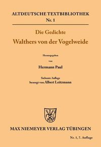 Produktbild: Die Gedichte Walthers von der Vogelweide