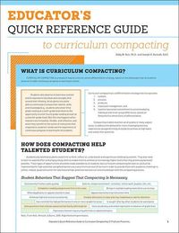 Produktbild: Educator's Quick Reference Guide to Curriculum Compacting