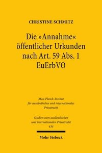 Produktbild: Die 'Annahme' &ouml;ffentlicher Urkunden nach Art. 59 Abs. 1 EuErbVO