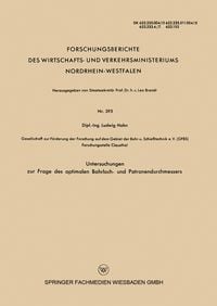 Produktbild: Untersuchungen zur Frage des optimalen Bohrloch- und Patronendurchmessers
