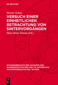 Produktbild: Versuch einer einheitlichen Betrachtung von Sintervorg&auml;ngen