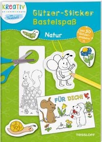 Produktbild: Glitzer-Sticker Bastelspa&szlig;. Natur