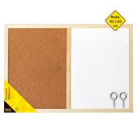 Produktbild: Idena Kombitafel Whiteboard und Pinnwand 60x40cm