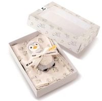 Produktbild: Steiff 242953 - Geschenkset Lio Pinguin Greifling mit Rassel und Spucktuch