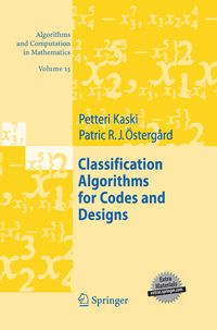 Produktbild: Classification Algorithms for Codes and Designs