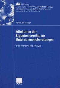 Produktbild: Allokation der Eigentumsrechte an Unternehmensberatungen