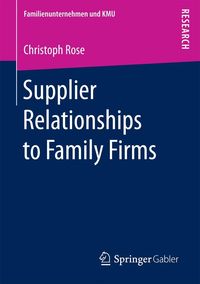 Produktbild: Supplier Relationships to Family Firms