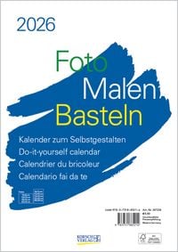 Produktbild: Foto-Malen-Basteln Bastelkalender A4 weiß 2026