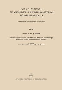 Produktbild: Entwicklungsarbeiten an Flaschen- und Ampullen-Behandlungsmaschinen f&uuml;r die pharmazeutische Industrie