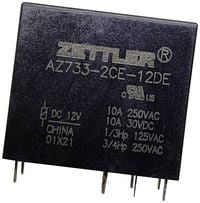 Produktbild: Zettler Electronics AZ733-2CE-6DE Printrelais 6 V/DC 12A 2 Wechsler 1St.