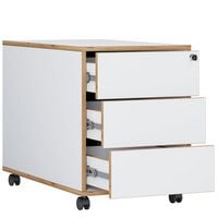 Produktbild: Holz Rollcontainer B&uuml;rocontainer Salia 3 Schublade