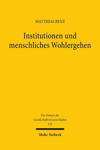 Produktbild: Institutionen und menschliches Wohlergehen