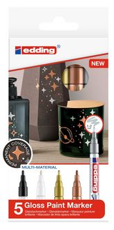 Produktbild: Edding Glanzlackmarker 751 Creative Metallic 1-2mm 5er Set