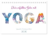 Produktbild: Dein erf&uuml;lltes Jahr mit Yoga - Yogasymbole in Verschmelzung mit Kunst (Tischkalender 2026 DIN A5 quer), CALVENDO Monatskalender
