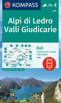 Produktbild: KOMPASS Wanderkarte 071 Alpi di Ledro, Valli Giudicarie 1:35.000