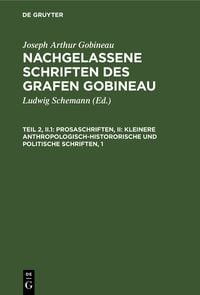Produktbild: Prosaschriften, II: Kleinere anthropologisch-histororische und politische Schriften, 1