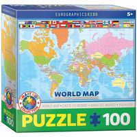 Produktbild: World Map Eurographics Kids 100 Pieces