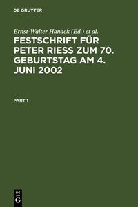 Produktbild: Festschrift f&uuml;r Peter Rie&szlig; zum 70. Geburtstag am 4. Juni 2002