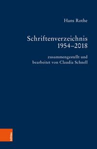 Produktbild: Schriftenverzeichnis Hans Rothe