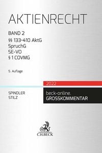 Produktbild: Aktienrecht Band 2: &sect;&sect; 133-410 AktG, SpruchG, SE-VO, &sect; 1 COVMG