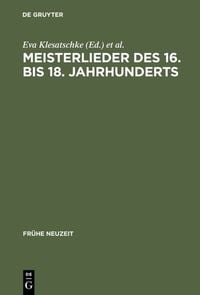 Produktbild: Meisterlieder des 16. bis 18. Jahrhunderts