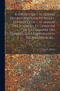 Produktbild: Rapports De L'acad&eacute;mie Des Inscriptions Et Belles-lettres Et De L'academie Des Sciences, Et Opinions De La Chambre Des D&eacute;put&eacute;s, Sur L'exploration De A