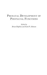 Produktbild: Prenatal Development of Postnatal Functions