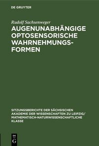 Produktbild: Augenunabh&auml;ngige optosensorische Wahrnehmungsformen