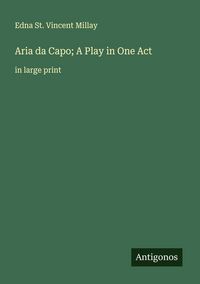 Produktbild: Aria da Capo; A Play in One Act