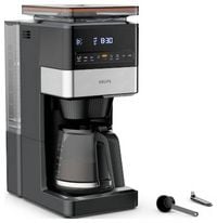 Produktbild: Krups KRUPS - KM 8428 Grind Aroma XL - Kaffee-Vollautomat Kaffeemaschine Schwarz, Silber Fassungsverm&ouml;gen Tassen=18 mit Mahlwerk, Display