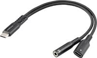 Produktbild: Renkforce USB-Kabel USB 2.0 USB-C&reg; Stecker, Klinke 3.5 mm Buchse 15 cm Black Flexibel RF-7116124