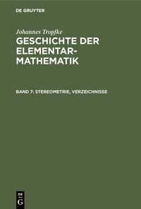 Produktbild: Stereometrie, Verzeichnisse