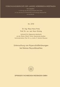 Produktbild: Untersuchung von Hyperschallstr&ouml;mungen bei kleinen Reynoldszahlen