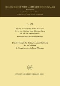 Produktbild: Die physiologische Bedeutung des Natriums f&uuml;r die Pflanze