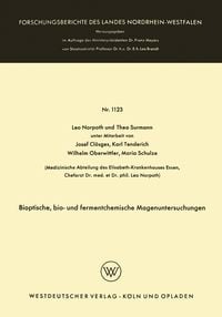 Produktbild: Bioptische, bio- und fermentchemische Magenuntersuchungen