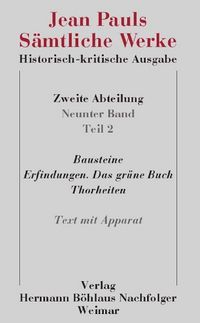 Produktbild: Jean Pauls S&auml;mtliche Werke. Historisch-kritische Ausgabe