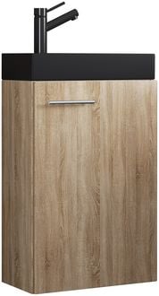Produktbild: 2-tlg Waschtisch Slito Toilette schmal Schwarz