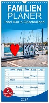 Produktbild: Familienplaner 2027 - Insel Kos in Griechenland mit 5 Spalten (Wandkalender, 21 x 45 cm) CALVENDO