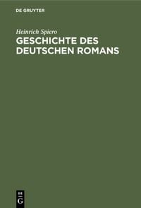 Produktbild: Geschichte des deutschen Romans