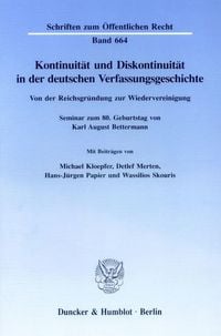 Produktbild: Kontinuit&auml;t und Diskontinuit&auml;t in der deutschen Verfassungsgeschichte.