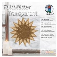 Produktbild: URSUS Faltbl&auml;tter Faltbl&auml;tter Transparentpapier, 14 x 14 cm, hellbraun, 100 Blatt