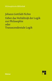 Produktbild: &Uuml;ber das Verh&auml;ltniss der Logik zur Philosophie oder Transscendentale Logik