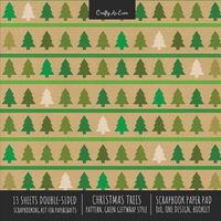 Produktbild: Christmas Trees Pattern Scrapbook Paper Pad 8x8 Decorative Scrapbooking Kit for Cardmaking Gifts, DIY Crafts, Printmaking, Papercrafts, Green Giftwrap Style